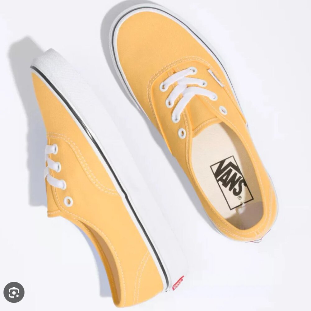 VANS Authentic Lace Up Sneakers Shoes NIB Flax/White Size 6.5